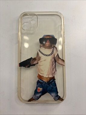 SHEIN iPhone 11 Clear Phone Case with Trendy Monkey Graphic